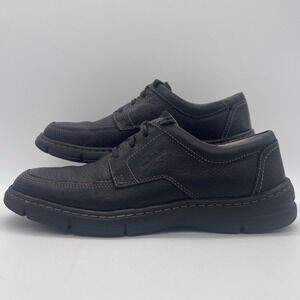 Clarks Mens 8.5 Shoes XTR Lite Leather Oxford Black Lace Up Comfort Classic